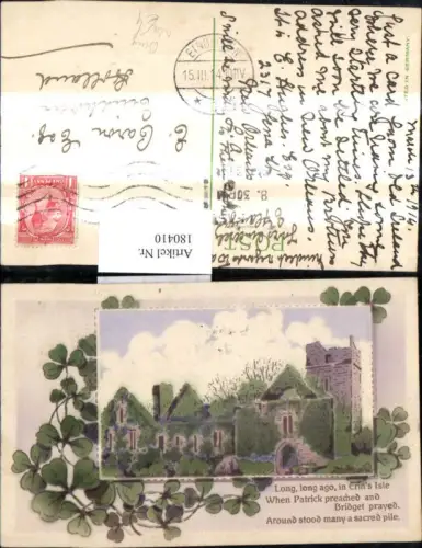 180410,Künstler Ak Schloss Burg Erins Isle Passepartout Klee Kleeblatt