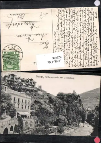 222486,Trentino Meran Gilfpromenade Promenade m. Zennoburg Burg