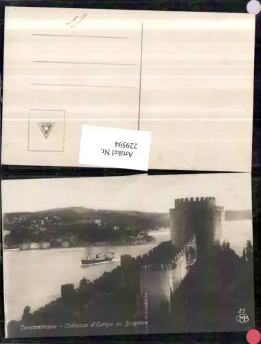229594,Constantinople Konstantinopel Chateaux d'Europe au Bosphore Burg