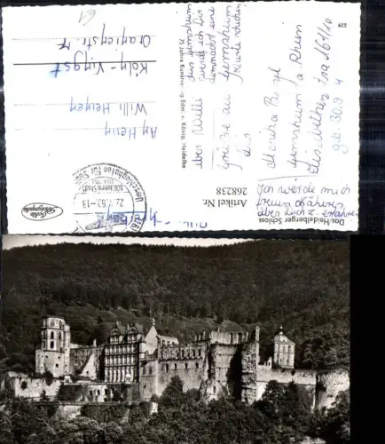 268238,Foto Ak Heidelberger Schloss