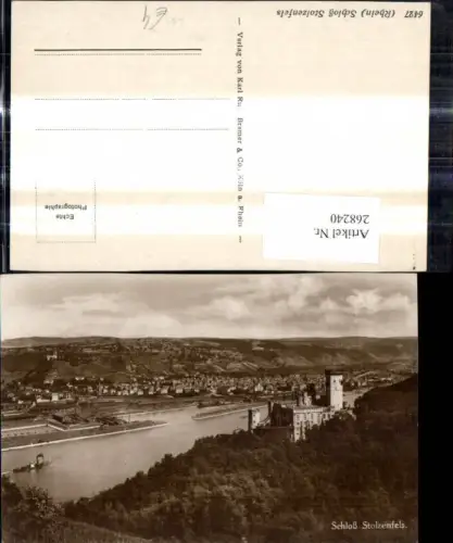 268240,Foto Ak Schloß Stolzenfels Schloss a. Rhein Koblenz