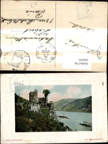 268591,Burg Rheinstein b. Trechtingshausen Schiffe Dampfer Passepartout