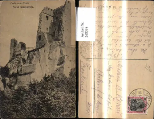 268598,Ruine Drachenfels b. Königswinter Rhein