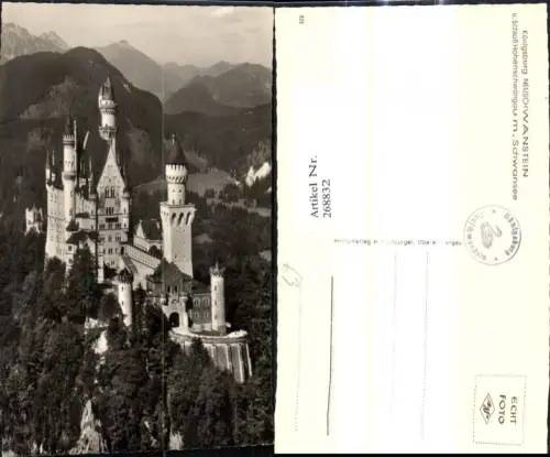 268832,Foto Ak Schloss Königsburg Neuschwanstein u. Schloß Hohenschwangau m. Schwansee