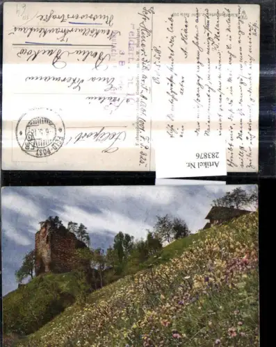 283876,Burgruine Burg Blumen i. Vordergrund Feldpost Feldart. Abt. 1001 Dt Feldpost 325