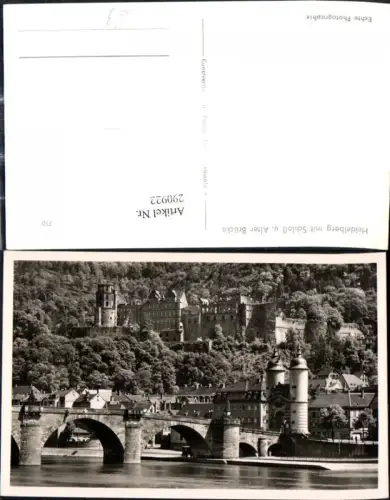290922,Foto Ak Heidelberg m. Schloss u. Alter Brücke