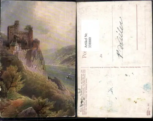 338880,Künstler Ak Burg Rheinstein Burg b. Trechtingshausen