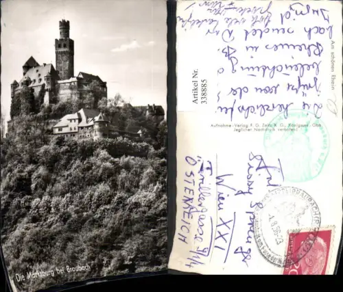 338885,Foto Ak Marksburg b. Braubach Burg