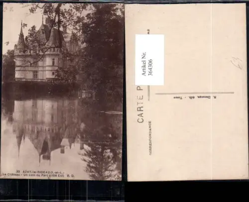 364306,Azay-le-Rideau Le Chateau Un coin du Parc Cote Est