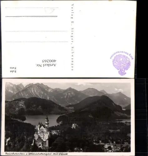 400265,Foto Ak Schloss Neuschwanstein u. Hohenschwangau m. Alpsee