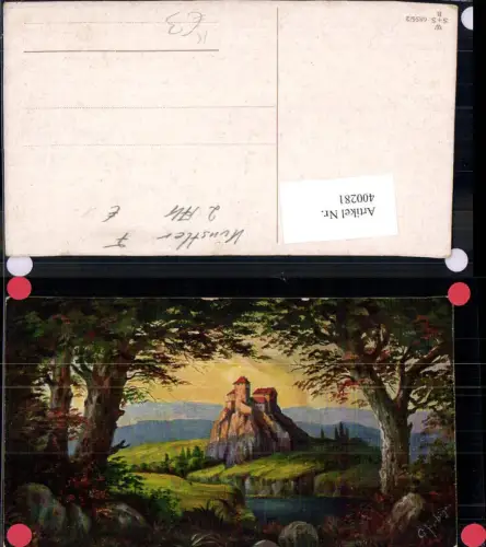 400281,Künstler Ak G. Fiebiger Schloss Burg Landschaft