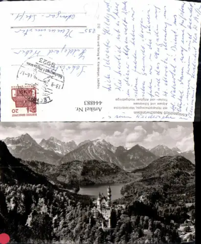 444883,Foto Ak Schloss Königsschloss Neuschwanstein Hohenschwangau Alpsee