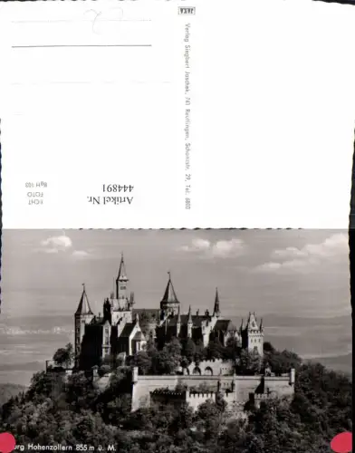 444891,Foto Ak Burg Hohenzollern Totale