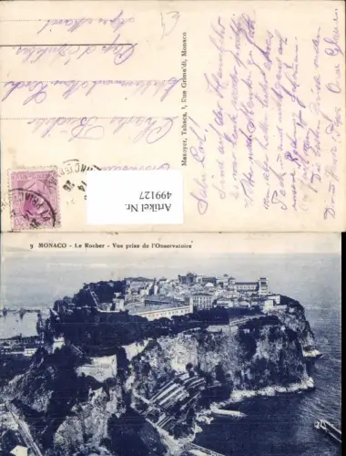 499127,Schloss Burg Monaco Le Rocher Vue prise de l Observatoire Fürstenpalast