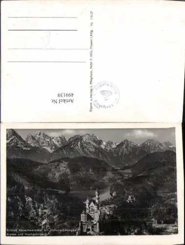 499139,Schloss Neuschwanstein m. Hohenschwangau Alpsee u. Hochgebirge