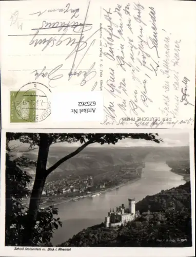 625262,Foto Ak Schloss Stolzenfels m. Blick ins Rheintal