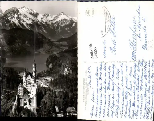 625355,Foto Ak Schwangau Schloss Neuschwanstein m. Hohenschwangau Alpsee