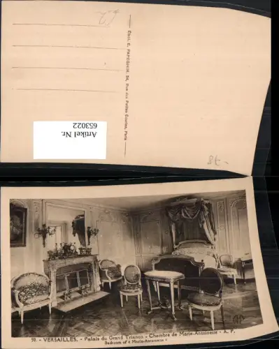 653022,Versailles Palais du Grand Trianon Chambre de Marie Antoinette Bedroom Interieur France