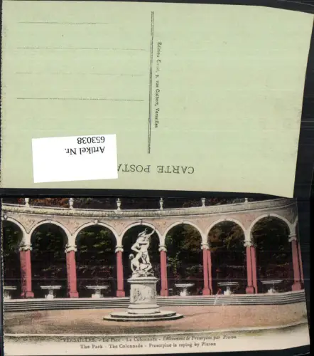 653038,Versailles Le Parc La Colonnade Enlevement de Proserpine par Pluton Statue France