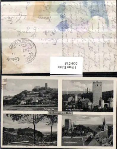 ,Blankenstein an d. Ruhr Burg Partie Kirche Mehrbildkarte