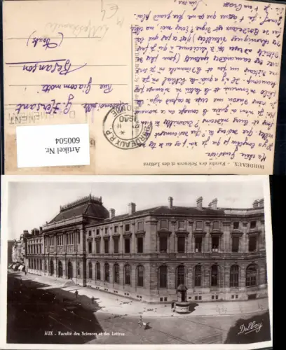 600504,Bordeaux Faculte des Sciences et des Lettres Gebäude Litfaßsäule