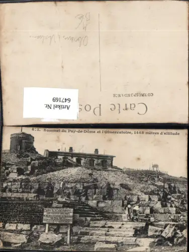 647169,Sommet du Puy-de-Dome et l Observatoire Observatorium Astronomie France