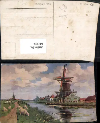 647199,Künstler Ak J. Oudes Windmühle