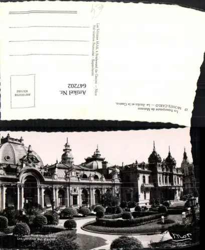 647202,Foto Ak Monte Carlo Monaco Le Jardin et le Casino Kasino