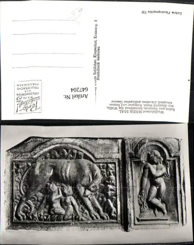 647204,Foto Ak Wallfahrtsort Maria Saal Relief aus Virunum