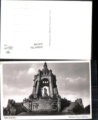 418748,Foto Ak Porta Westfalia Denkmal Kaiser Wilhelm I Statue Monument
