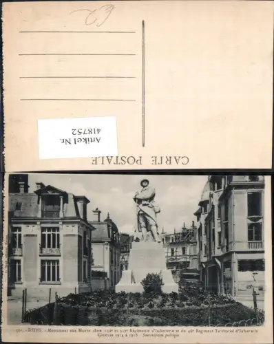 418752,Reims Monument aux Morts WW1 Statue Monument