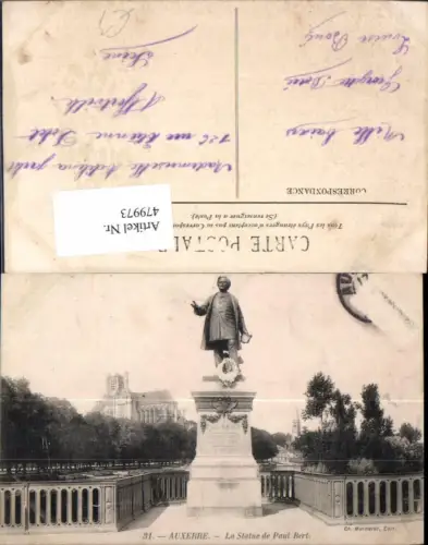 479973,Statue Auxerre La Statue de Paul Bert