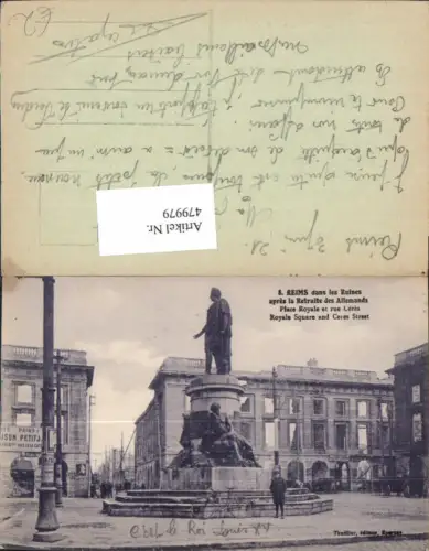 479979,Statue Reims dans les Ruines apres la Retraite des Allemands