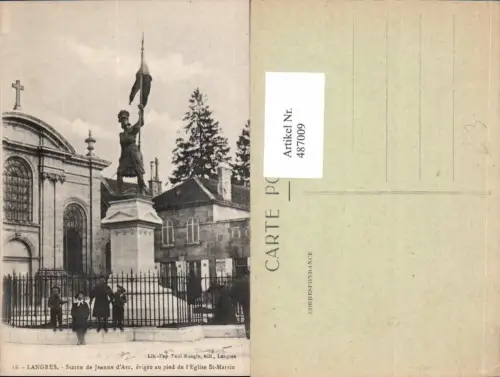 487009,Langres Statue de Jeanne d Arc Eglise St Martin