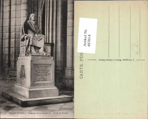 487014,Statue Meaux Interieur de la Cathedrale Statue de Bossuet