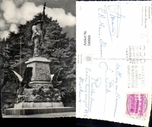 540060,Innsbruck Berg Isel Andreas-Hofer-Denkmal Statue Monument