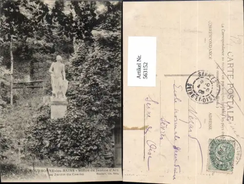 563152,Bourbonne-les-Bains Statue de Jeanne d Arc au Jardin du Casino Monument