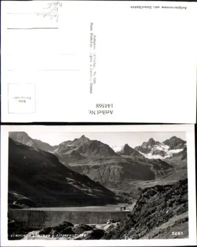 144568,Foto Ak Vermunt Stausee g. Litznergruppe Talsperre Vermutstausee Montafon pub Risch Lau 5261