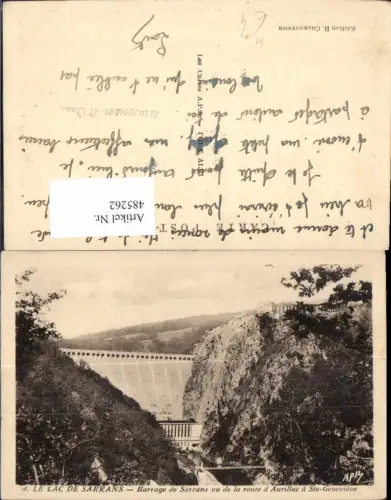 485262,Talsperre Le Lac de Sarrans Barrage de Sarrans vu de la route d Aurillac a Ste-Genevieve