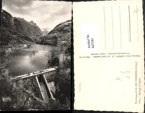 647181,Foto Ak Talsperre Environs d Ax-les-Thermes Ariege Barrage d Orgeix
