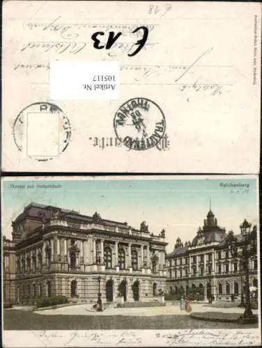105117,Reichenberg in Böhmen Theater und Postgebäude Liberec