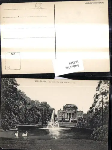 144546,Wiesbaden Blick n. d. Hoftheater Theater Springbrunnen Brunnen pub Ottmar Zieher 417