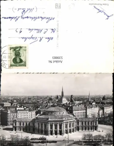 539883,Foto Ak Wien Panorama m. Burgtheater Theater Ring Ringlinien Straßenbahn