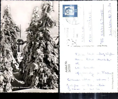 267393,Foto Ak Feldberg Fernsehturm Winteransicht Turm