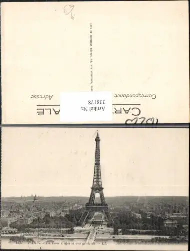 338178,Turm Paris La Tour Eiffel et vue generale Eiffelturm