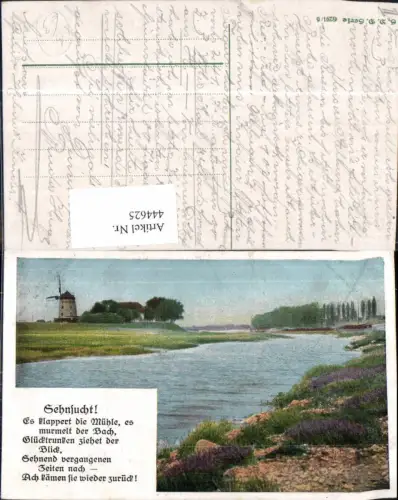 444625,Windmühle Landschaft Text Sehnsucht