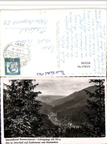 492698,Warmensteinach Blick ins Steinachtal m. Zainhammer Brunnenhaus