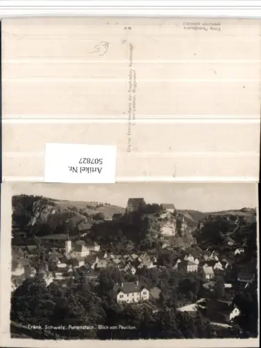 507827,Fränkische Schweiz Pottenstein Totale m. Burg vom Pavillon
