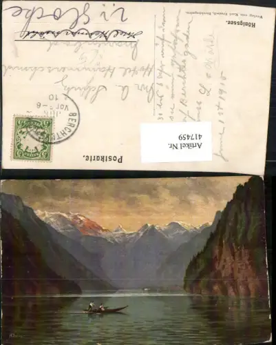 417459,Künstler AK H. Treiber Königssee See b. Schönau Bergkulisse Zille