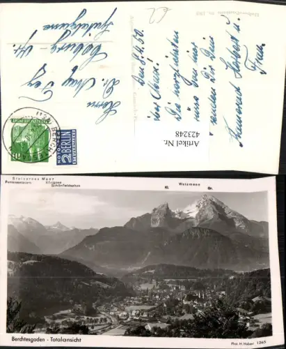 423248,Berchtesgaden Totale m. Watzmann Bergkulisse pub H. Huber 1265